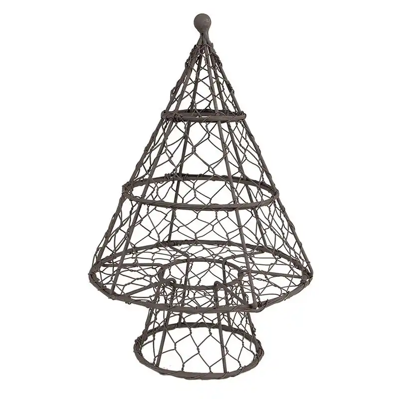 Aanbieding Clayre & Eef Decoratie Kerstboom Ø 21x33 cm Bruin Metaal
