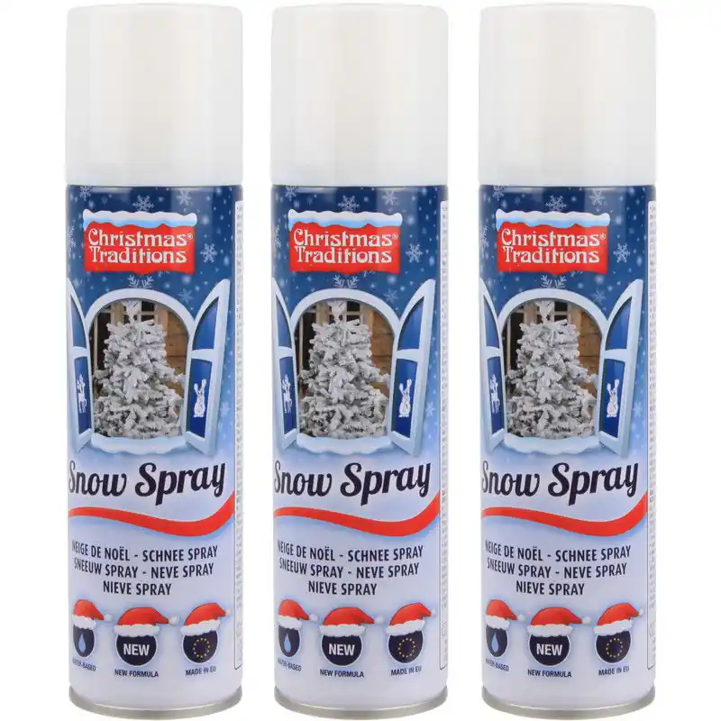 Groothandel Christmas Traditions Sneeuwspray - 3x - spuitbus - 600 ml - spuitsneeuw - Decoratiesneeuw