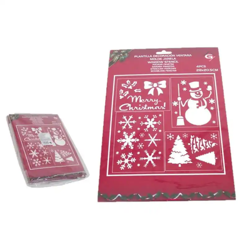 Exclusieve Aanbieding Setje raamsjablonen - 4x stuks - 28 x 21 cm - Kerst raamsjablonen