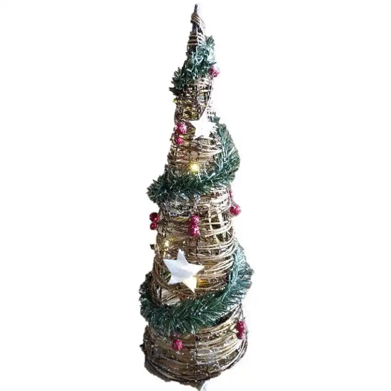Gerimport LED piramide kerstboom - 80 cm - rotan - kerstverlichting - kerstverlichting figuur Beste Prijs
