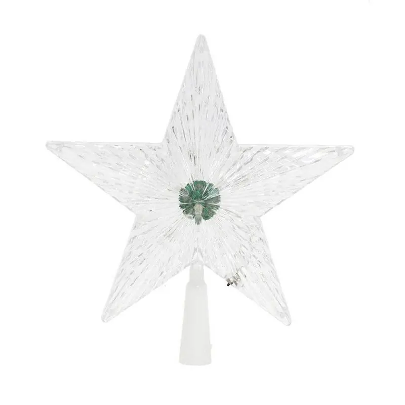 Direct Verzonden Gerimport Kerstpiek stervorm - LED - flashing - kunststof - 21cm - kerstboompieken