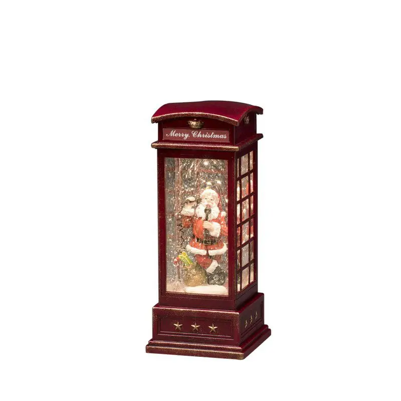 LED kerstlantaarn telefooncel met kerstman Speciale Aanbieding