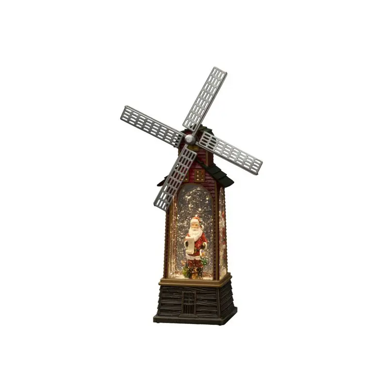 LED Sneeuwlantaarn windmolen met kerstman Gratis Verzending