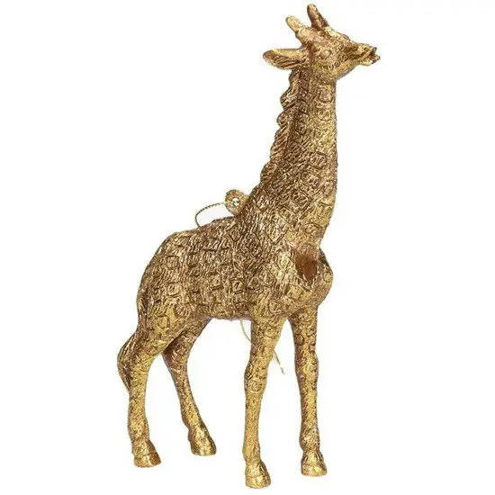 Kersthanger - giraf - antiek goud - kunststof - 15,5 cm - dieren - Kersthangers Populair