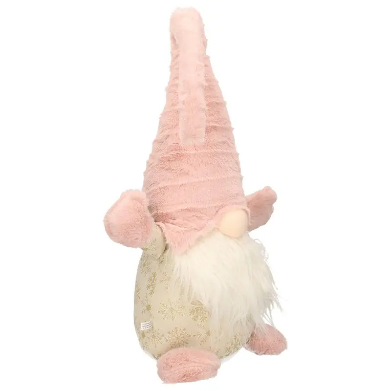 Premium Pluche gnome/dwerg - 46 cm decoratie pop - lichtroze - Kerstman pop
