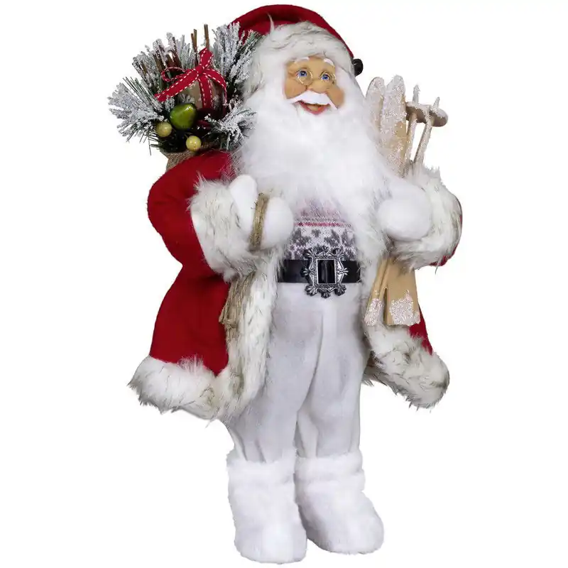 Kerstman beeld - H45 cm - rood - staand - kerstpop - Kerstman pop Beperkt Aanbod