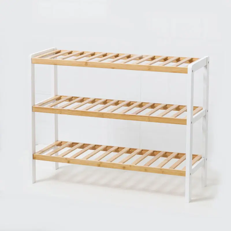 Gratis Retour Decopatent® Schoenenrek voor 9 paar schoenen - Schoenen Rek bamboe hout met 3 etages - Opbergrek - badkamerrek - 70 x 26 x 55 Cm