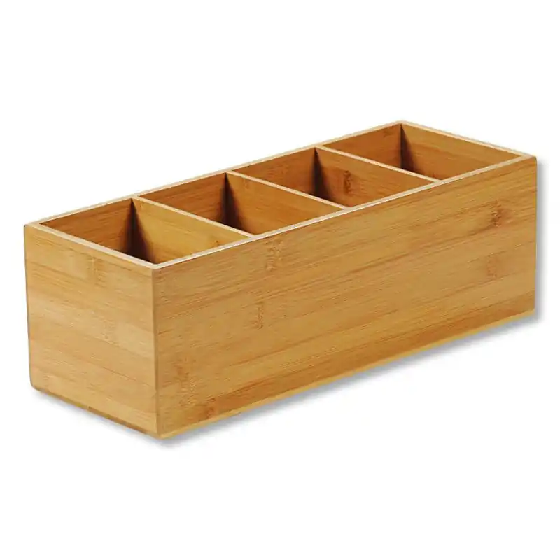 Bestekbak FSC® Bamboe hout - Staande Bestekhouder - Bestekbakje houder - Bestek bak organizer- Bestekcassette - 35 x 14 x 12 Cm Weekendaanbieding