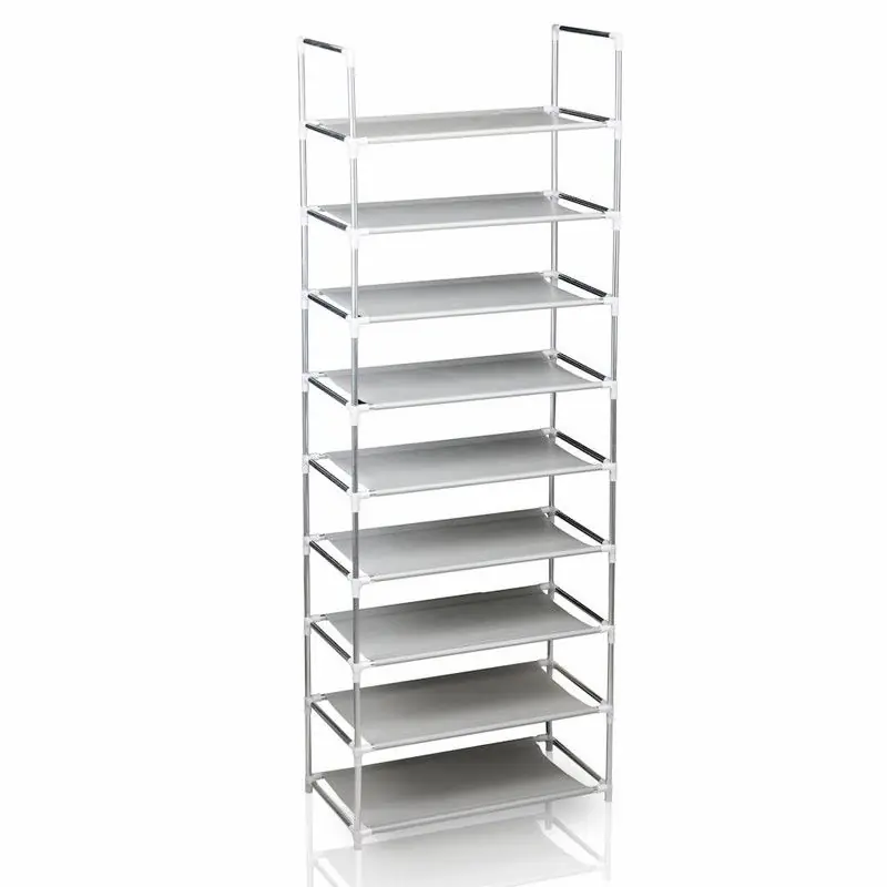 Rechtstreeks Van De Fabrikant Decopatent® Schoenenrek voor 27 Paar Schoenen - 9 Laags - Schoenenkast - Schoenen Organizer Rek - Metaal - Kunsstof - Grijs