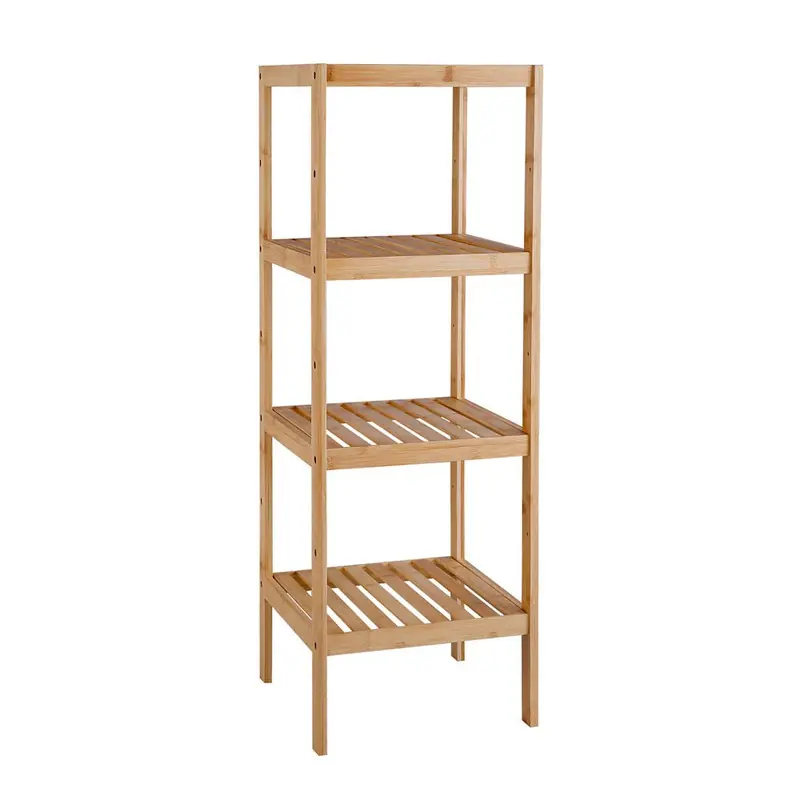Decopatent® Opbergrek van bamboe hout - Badkamerrek - Schoenenrek - Keukenrek - Opbergkast - 4 etages - Badkamer - Keuken hal rek Professioneel