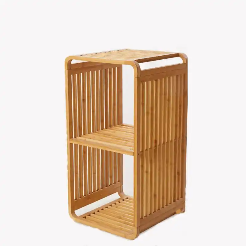 Bestseller Decopatent® Bamboe vakken kastje - badkamerkast - vakkenkast - schoenenkast - kubuskast - 2 Kubus Bamboe vakken kastje - 3 Laags