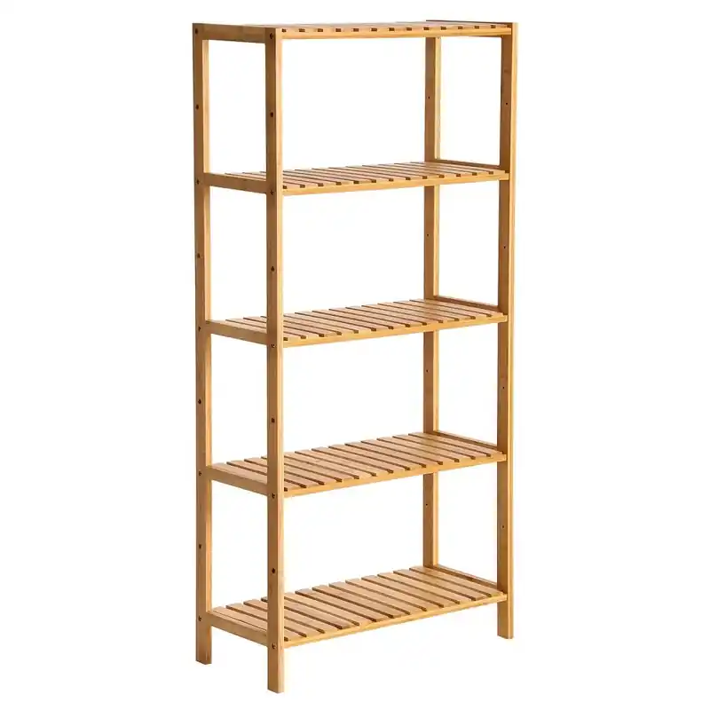 Decopatent® Schoenenkast - Schoenenrek - 5 etages - Opbergkast - Opbergrek - Bamboe hout - Open badkamerrek - Keukenrek - 60 Cm Superprijs