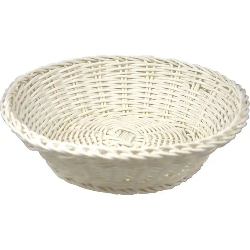 Cosy & Trendy Broodmand - wit - kunststof - rond - D20 x H8 cm - broodmand Direct Beschikbaar