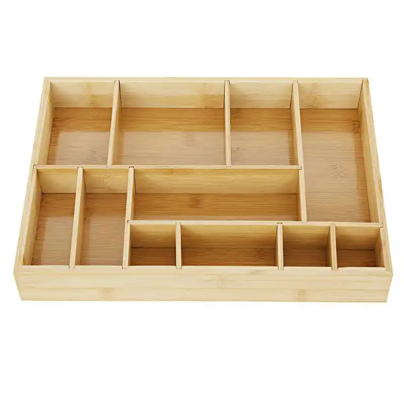 Decopatent® Bestekbak - Lade organizer - Besteklade - Bamboe - Hout - Bestek bak organizer houder voor keukenla - Bestekcassette Snelle Levering