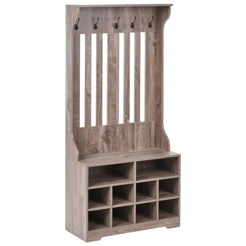 DENILIQUIM - Schoenenkast - Donkerbruin - Hout Goedkoop