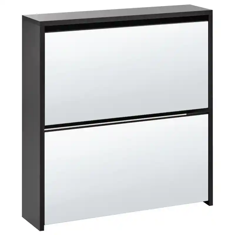 Exclusieve Aanbieding MIDFIELD - Schoenenkast 2 vakken - Zwart - MDF