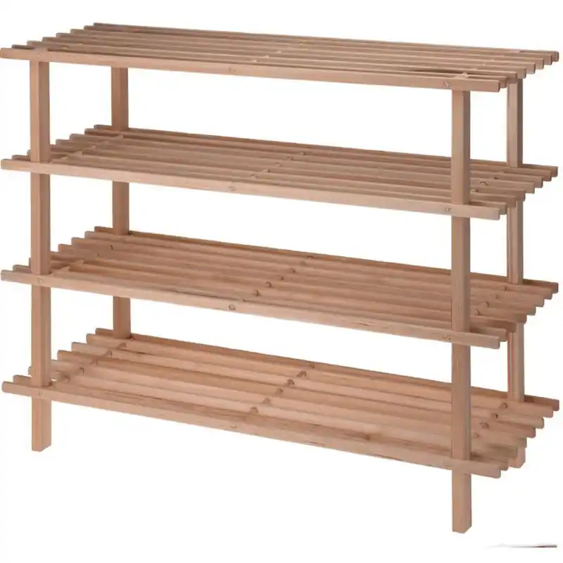 Nu Kopen Schoenenrek - 4-laags - 77 x 26 x 65 cm - hout - schoenen opbergen rek - Schoenenrekken