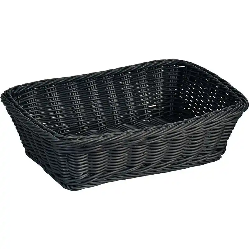 Kesper Fruitmand - broodmand - gevlochten - zwart - 20 x 30 x 8,5 cm - broodmand Budget