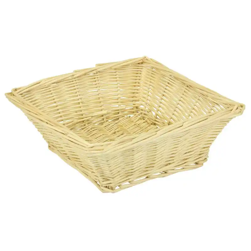 Topkwaliteit Broodmand - naturel - riet - vierkant - 26 x 26 x 8 cm - opbergmand - broodmand
