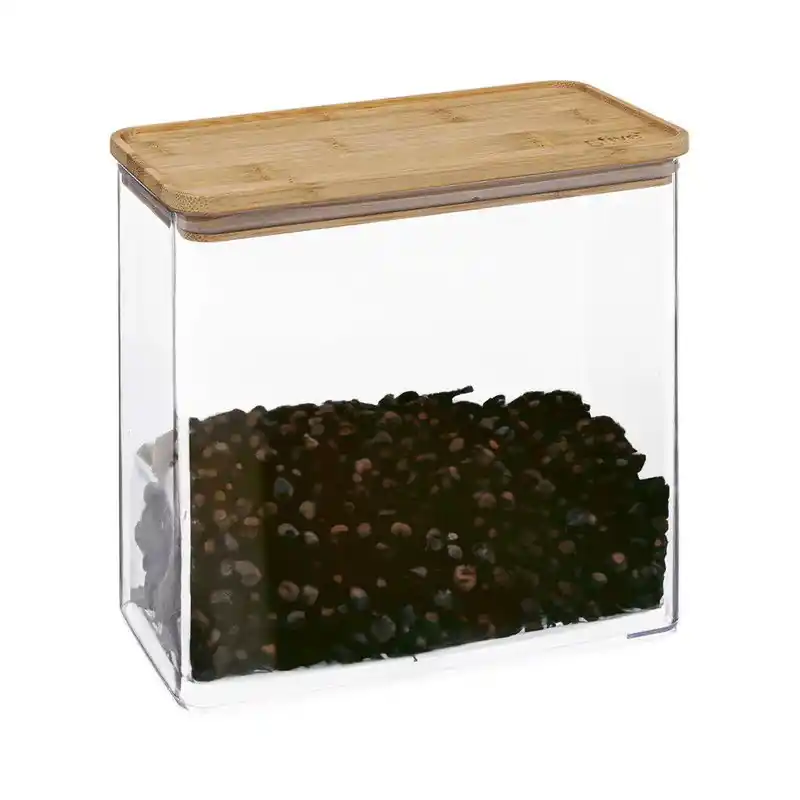 5Five - 2x - Keuken voorraadpot - Berlino - kunststof/bamboe - 3000 ml - Voorraadpot Hete Deal