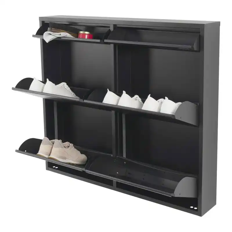Populair Spinder Design schoenenkast Billy 6 - Zwart - 8 paar schoenen