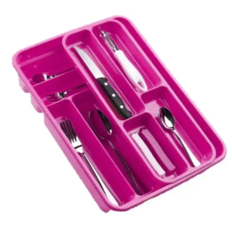 Limited Edition Plasticforte Bestekbak - roze - 10-vaks - 2 lagen - besteklade - Bestekbakken