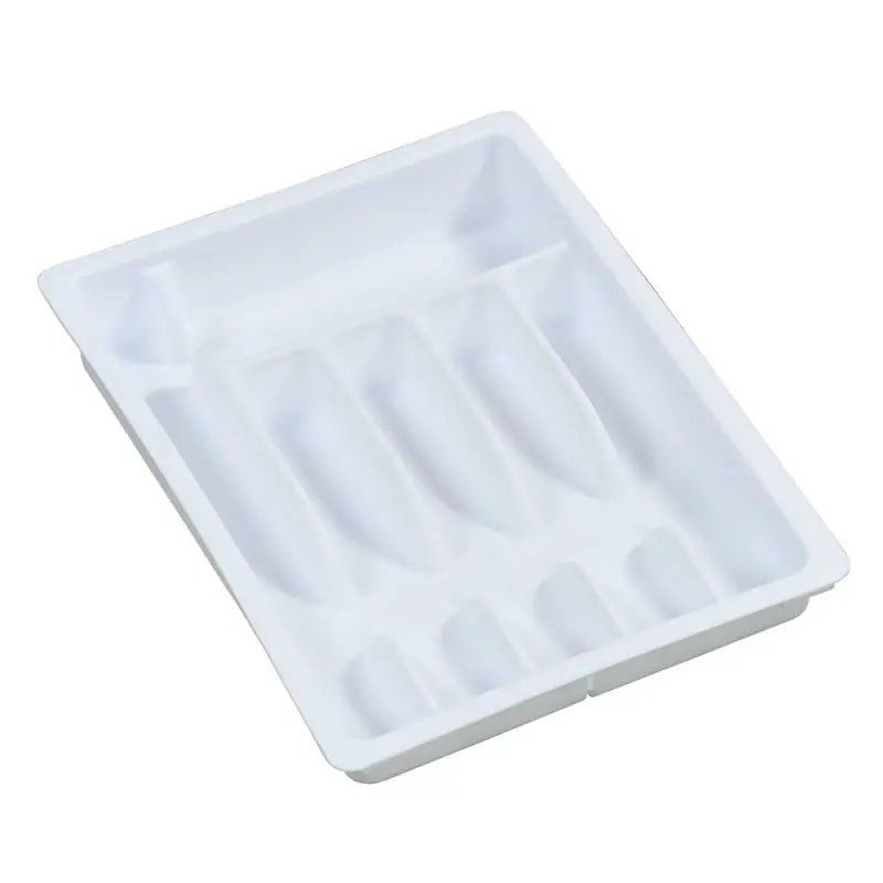 Uitschuifbare bestekbak van Plastic - 6 Vaks -> Uitschuifbaar naar 8 Vakken - Bestek Opbergen - Verstelbaar - 29-50 x 38 x 6.3 Cm Snelle Levering