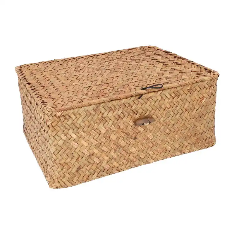 Goedkoop QUVIO Opbergmand - 29 x 19 x 12 cm - Rotan - Bruin