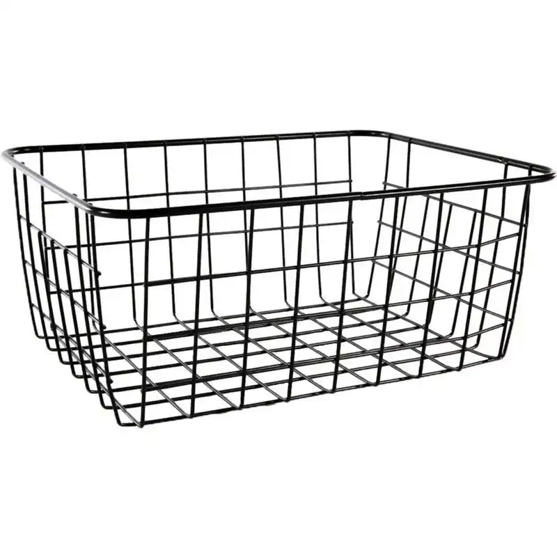 Svenska Living Opbergmand - zwart - industriele draadmand - 18x24x10cm - Opbergmanden Rechtstreeks Van De Fabrikant