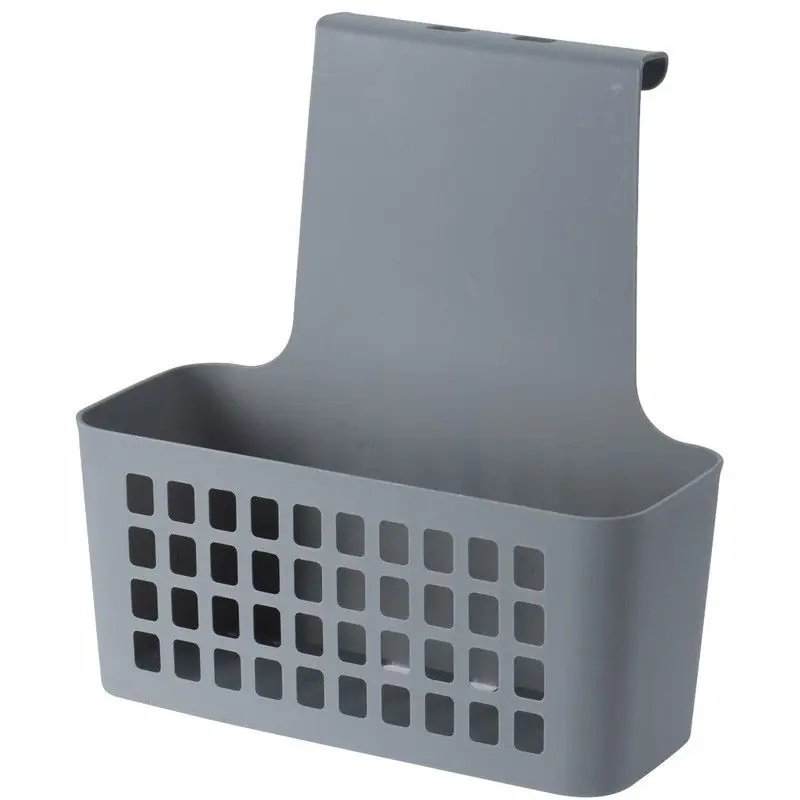 Badkamer of kast opberg/sorteer hang mandje - 24 x 10 x 25 cm - grijs - Opbergmanden Lage Prijs