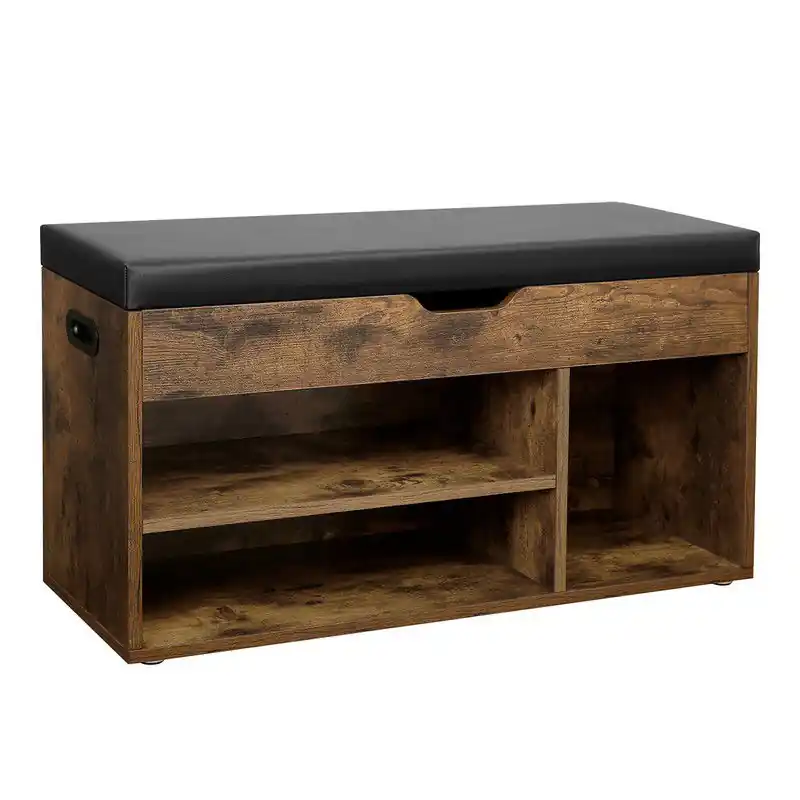 Uitverkoop Schoenenbank met 3 compartimenten en 1 kist - L80 cm