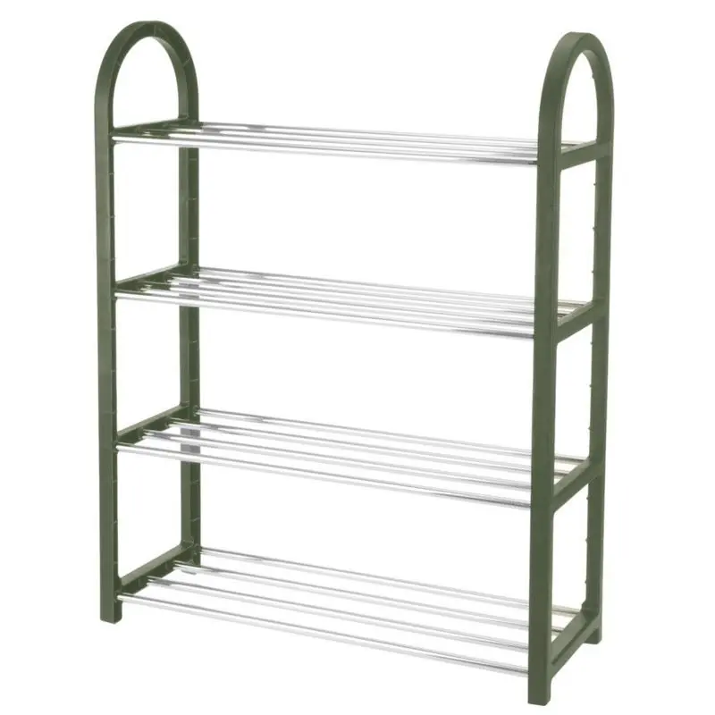 Luxe Schoenenrek/schoenenstandaard - 4-laags - grijs - 50 x 19 x 65 cm - Schoenenrekken