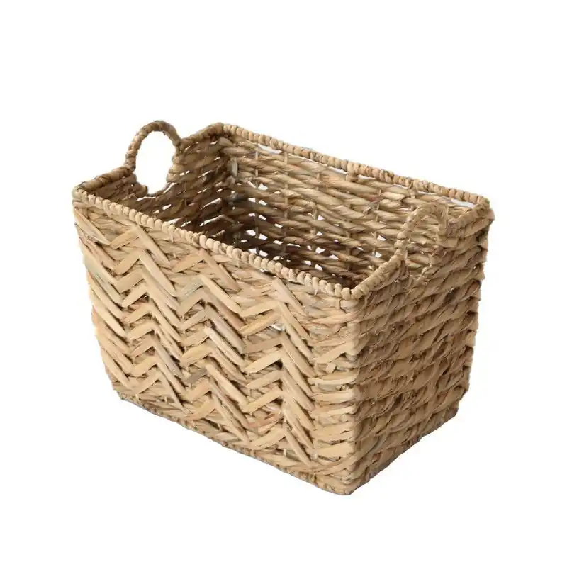 Hoge mand van waterhyacint - L46cm x H32 cm Rechtstreeks Van De Fabrikant