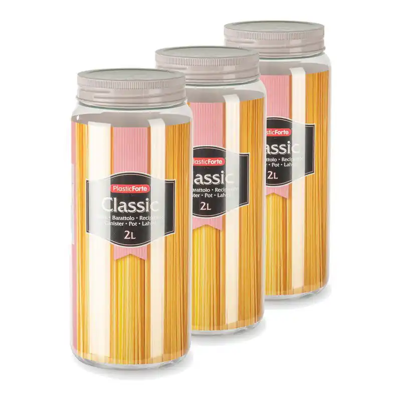 Laatste Versie Plasticforte voorraadpot - 6x - weckpot - taupe - 2 liter - Weckpotten