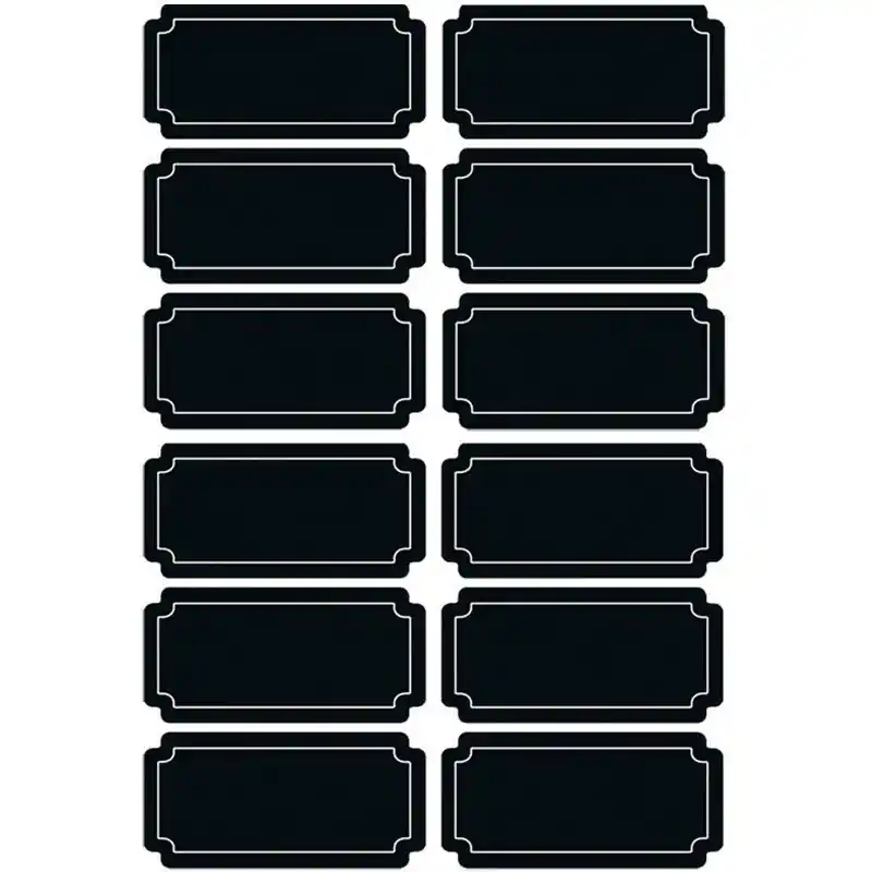 Krijtbord etiketten/stickers - 12x - herschrijfbaar Keuken labels - Weckpotten Rechtstreeks Van De Fabrikant