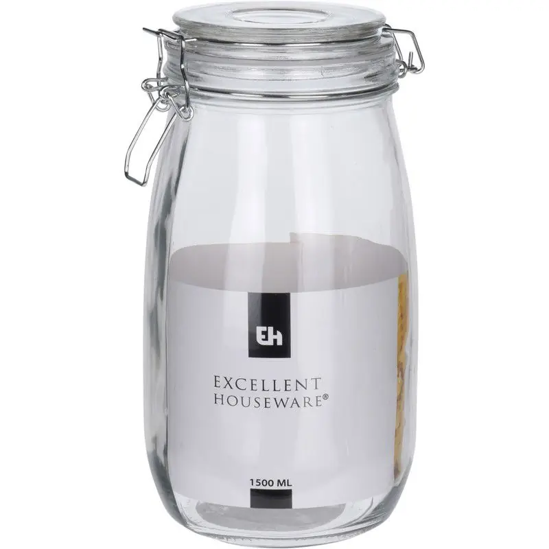 Tijdelijk Beschikbaar EH keuken voedsel opslagpotten - 1500 ML - beugel sluiting - glas - Weckpotten
