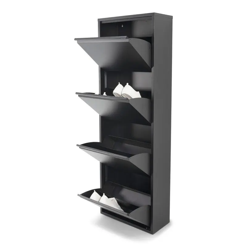 Seizoensaanbieding Spinder Design schoenenkast Billy 4 - Zwart -16 paar schoenen