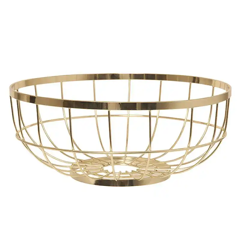 Fruitmand Open Grid - Metaal Goud - 28x12cm Professioneel