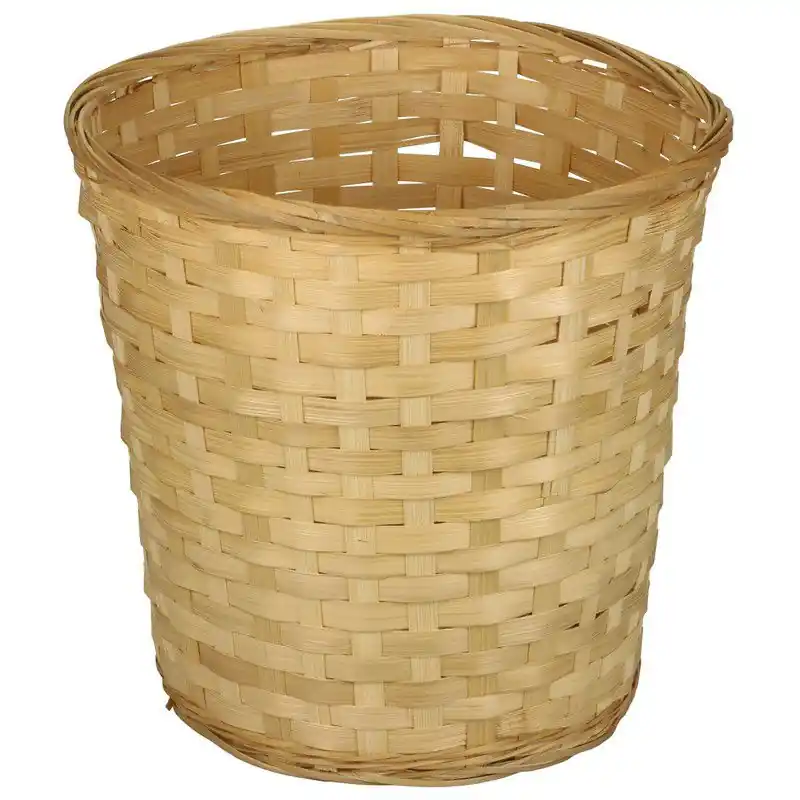 Mandje - 26 x 24 cm - riet/bamboe - rond - 11 liter - opbergmand - Opbergmanden Weekendaanbieding