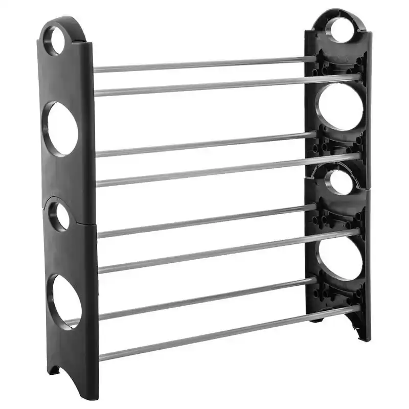 Nieuwe Collectie Decopatent® Schoenenrek voor 12 Paar Schoenen - 4 Laags - Schoenenkast - Schoenen Organizer Rek - Metaal - Kunststof - 61x19x64 Cm
