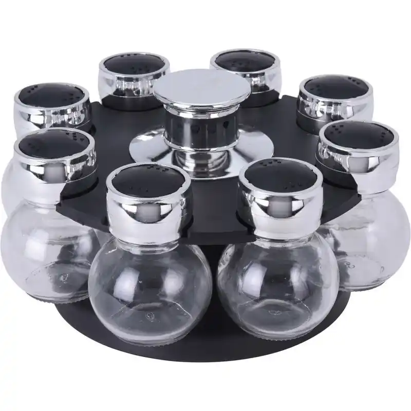 Op = Op Kruidenrek met 8 strooipotjes - kunststof - glas - D6 x H8 cm - Kruidenrekken