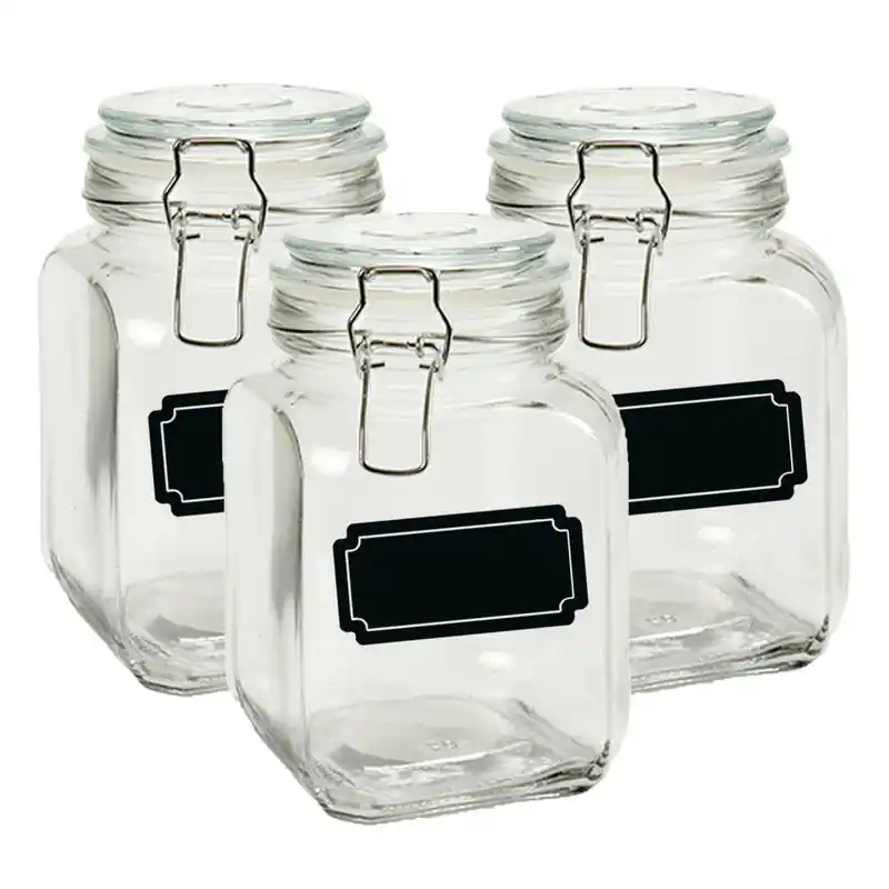 Weckpot/inmaakpot - 6x - 1.2L - glas - met beugelsluiting - incl. etiketten - Weckpotten Betrouwbaar