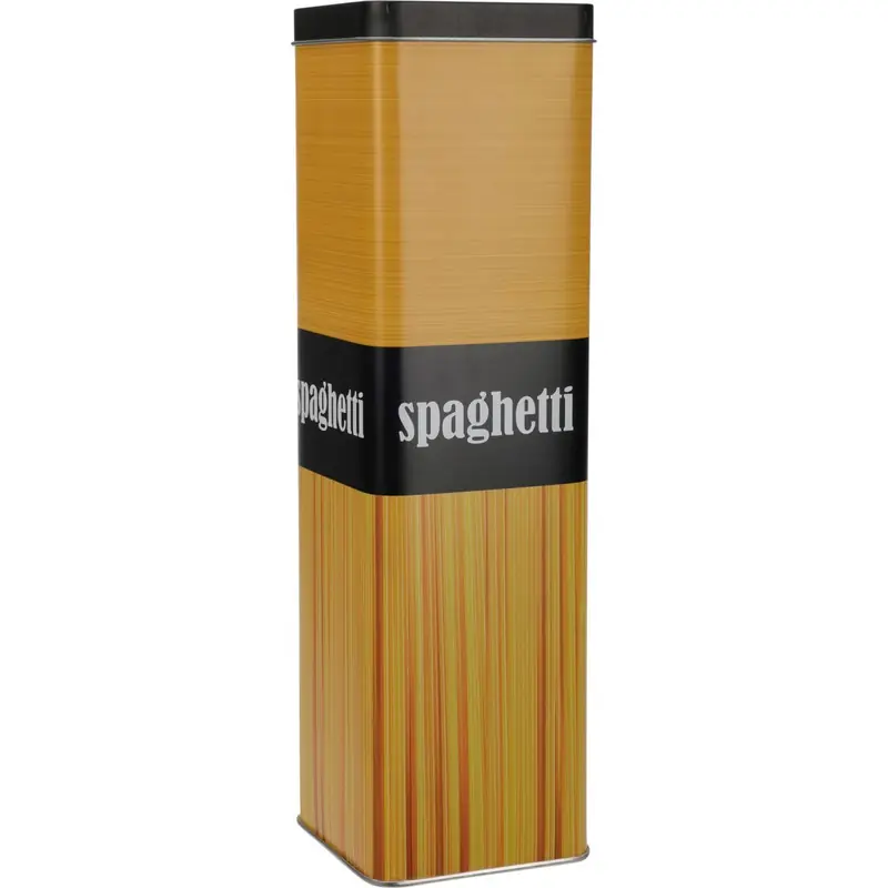 Bestseller Excellent Houseware Pasta/Spaghetti/voorraadblik - metaal - beige/zwart - 8.5 x 30 cm - Voorraadblikken