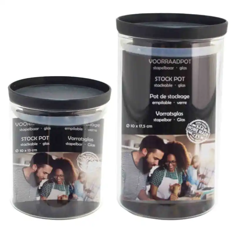 Voorraadpot/weckpot set - 4x Stuks - Stapelbaar - Glas - Weckpotten Veilige Betaling