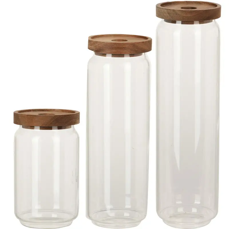 Keuken voorraadpotten set van 6x stuks in 1500/1300/700 ml van glas - Voorraadpot Favoriet