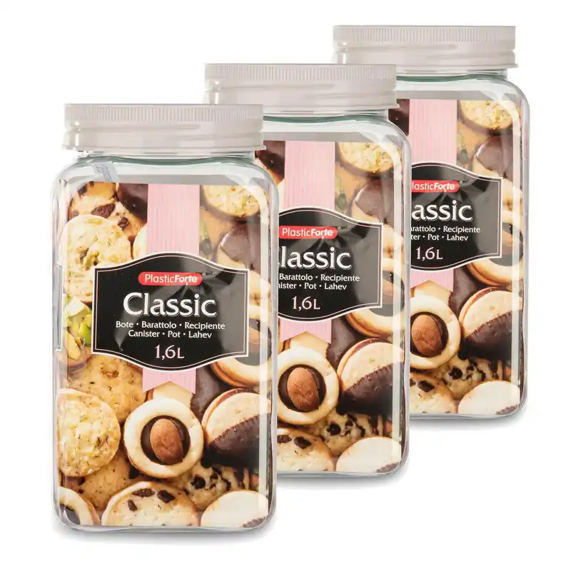 Koop Online Plasticforte voorraadpot - 10x - weckpot - taupe - 1.6 liter - Weckpotten