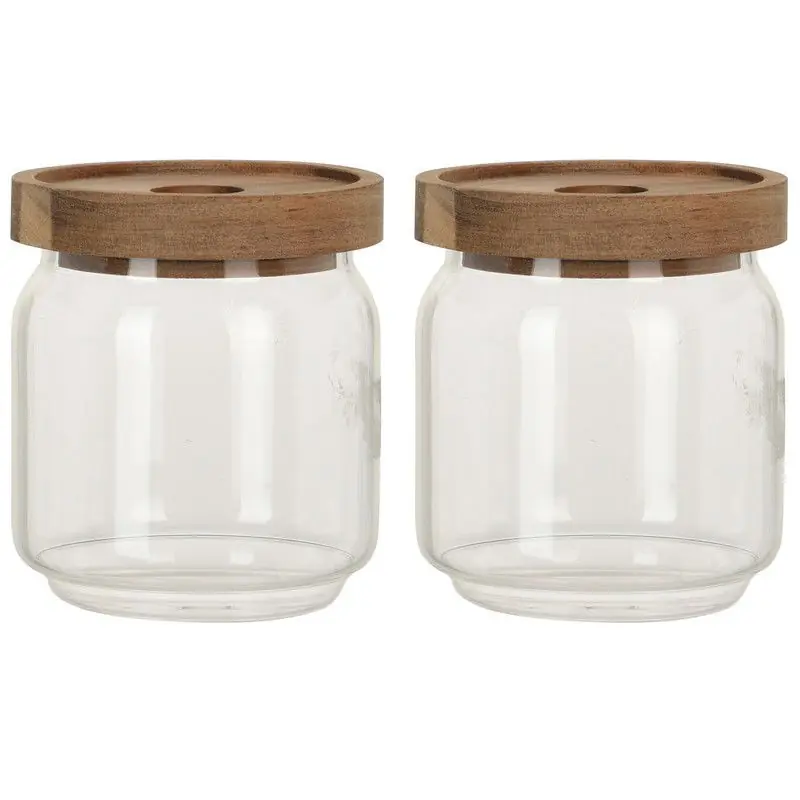 Weekendaanbieding Voorraadpot - 4x - transparant glas - met deksel - 400 ml - voorraadbus - Voorraadpot