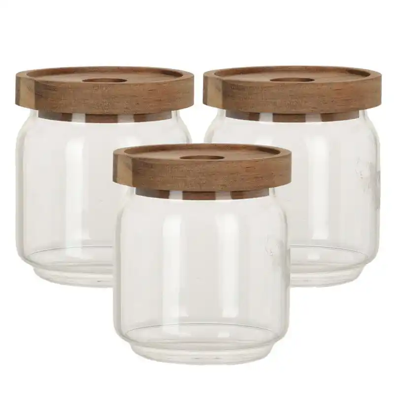 Limited Edition Voorraadpot - 3x - transparant glas - met deksel - 400 ml - voorraadbus - Voorraadpot