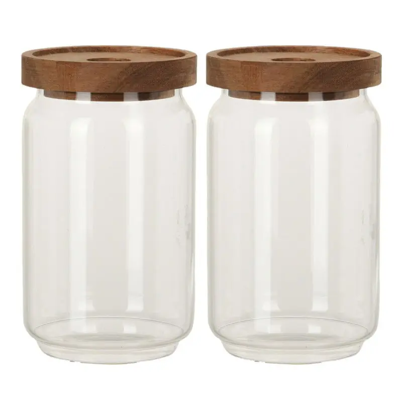 Bestseller Set van 4x stuks glazen luxe keuken voorraadpot/voorraadbus 700 ml - Voorraadpot