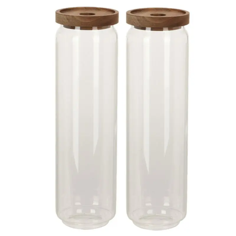 Voorraadpot - 2x - 9 x 30 cm - 1500 ml - Glas - luxe voorraadbus - Voorraadpot Favoriet